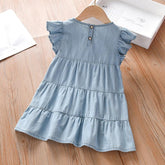 Little maven 2022 Baby Girls Summer Dress Denim Children Casual-TB00848-Veeddydropshipping
